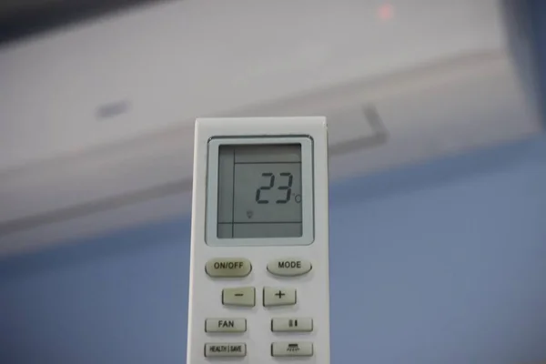 Selective Focus Shot Remote Control Air Conditioning Device — Stock Photo, Image