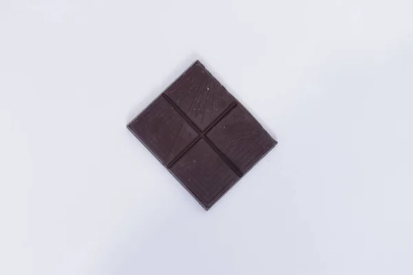 Una Vista Superior Superior Barra Chocolate Aislada Sobre Fondo Blanco —  Fotos de Stock