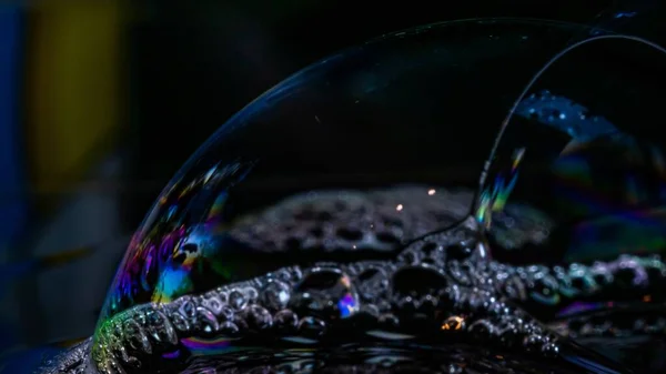 Closeup Shot Soap Bubbles Rainbow Colors — Stock Photo, Image