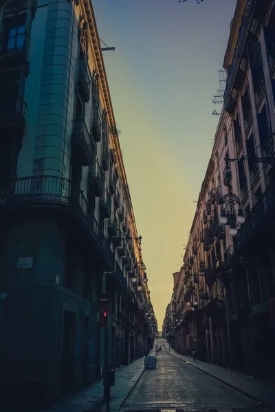 Strada Barcellona Città Della Catalogna Spagna Durante Pandemia Coronaviurs — Foto Stock