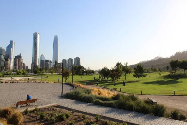 Piękny Park Bicentenario Vitacura Chile — Zdjęcie stockowe