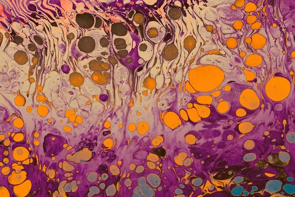 Nahaufnahme Eines Abstrakten Farbenfrohen Gemäldes Der Wassermarmor Technik — Stockfoto