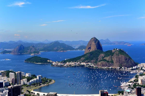 Una Toma Aérea Hermosa Ciudad Costera Río Janeiro Brasil — Foto de Stock