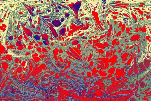 Primer Plano Una Pintura Colorida Abstracta Hecha Con Técnica Mármol — Foto de Stock