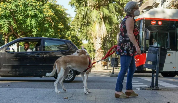 Barcelona Spagna Maggio 2020 Persone Strada Durante Carcere Covid Barcellona — Foto Stock