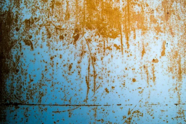 Rusty Metal Texture Yellow Paint Splashes — Stock Photo, Image