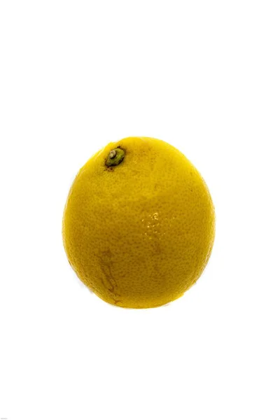 Närbild Bild Färsk Citron Isolerad Vit Bakgrund — Stockfoto