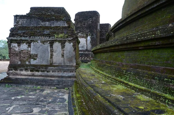 Een Close Van Details Van Oude Polonnaruwa Vatadage Ruïnes Sri — Stockfoto