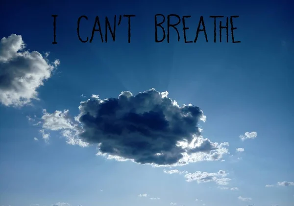 Die Worte Can Breathe Die Der Nähe Einer Wolke Himmel — Stockfoto