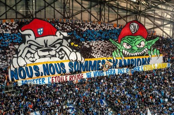 Marseille Francia Ottobre 2019 Sostenitori Match Foot Rencontre Psg Foule — Foto Stock