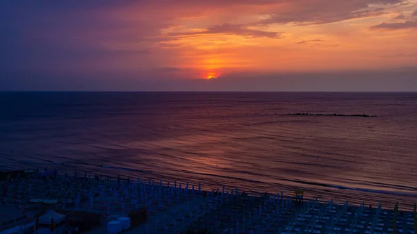 Высокоугольный Снимок Заката Флоренции Пляже Римини Италия — стоковое фото
