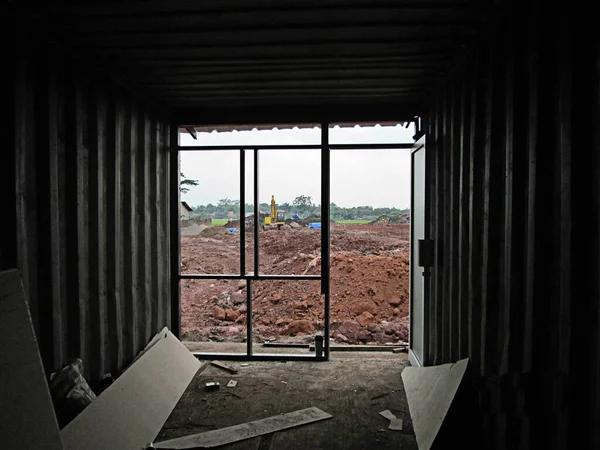 Interior Uma Sala Durante Construção — Fotografia de Stock