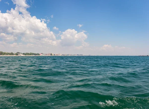 Vue Panoramique Océan Bleu Sur Plage Rimini Italie — Photo