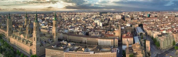 Aerial View Zaragoza City Aragon Spain Drone Photo — Stock Photo, Image