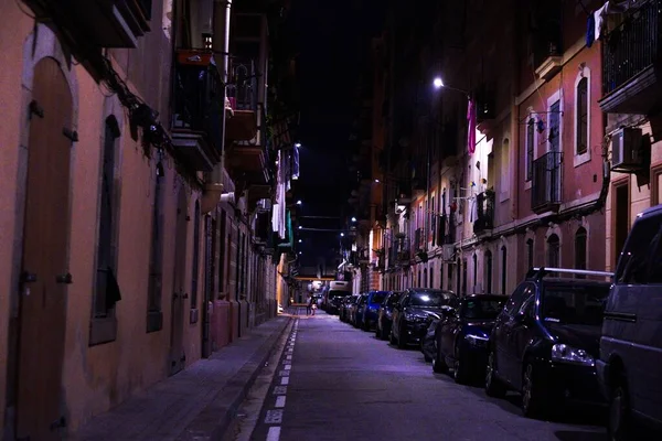 Calle Por Noche Barcelona Durante Confinamiento Coronavirus 2020 Abril Barcelona — Foto de Stock