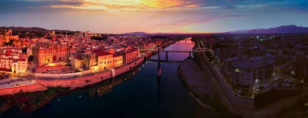 Pemandangan Udara Tortosa Kota Tarragona Catalunya Spanyol Foto Drone — Stok Foto