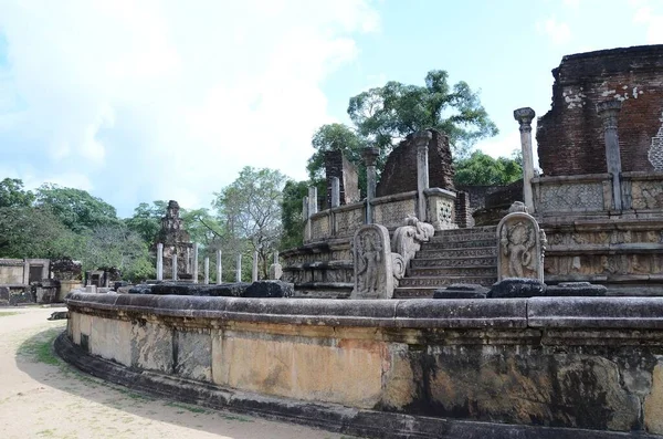 Une Belle Vue Sur Les Anciennes Ruines Polonnaruwa Vatadage Sri — Photo