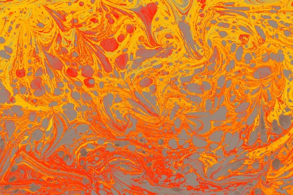 Крупный План Абстрактной Красочной Картины Выполненной Использованием Техники Водяного Мрамора — стоковое фото