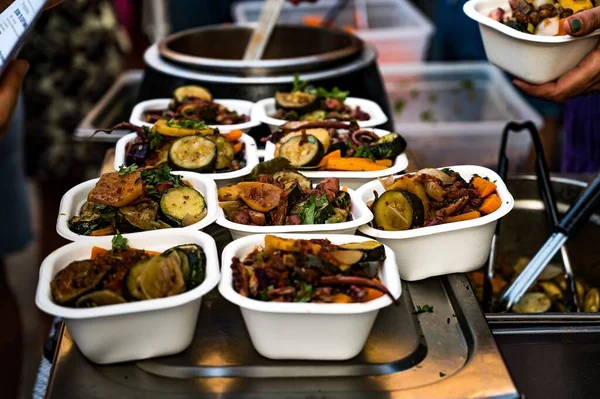 Een Close Shot Van Voedsel Wordt Bereid Keuken Klaar Worden — Stockfoto