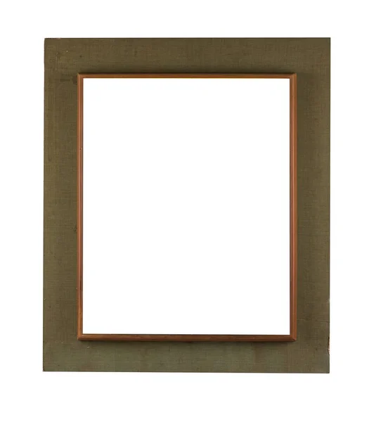 Een Houten Frame Een Bruine Vierkante Textuur Geïsoleerd Een Witte — Stockfoto