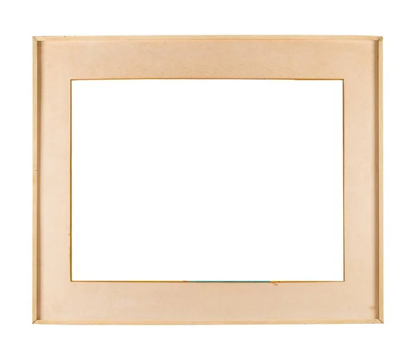 Cadre Bois Beige Pour Peinture Tableau Isolé Sur Fond Blanc — Photo