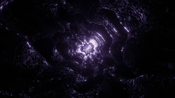 Rendering Luci Viola Futuristiche Sullo Sfondo Nero — Foto Stock