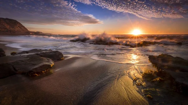 Beautiful View Beach Times Sunset — Stock Photo, Image