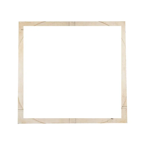 Een Beige Vierkante Houten Lijst Voor Het Schilderen Beeld Geïsoleerd — Stockfoto