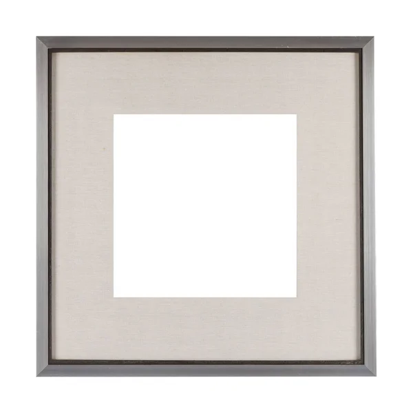 一种带米色路标的金属框架 用于在白色背景上隔离的绘画或图片 — 图库照片