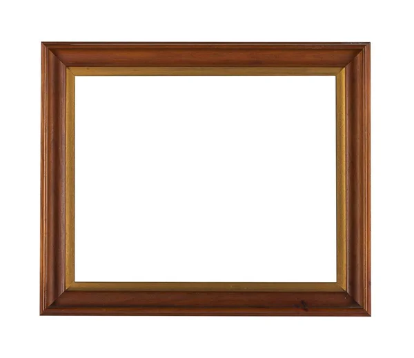 Una Cornice Quadrata Legno Pittura Immagine Isolata Sfondo Bianco — Foto Stock