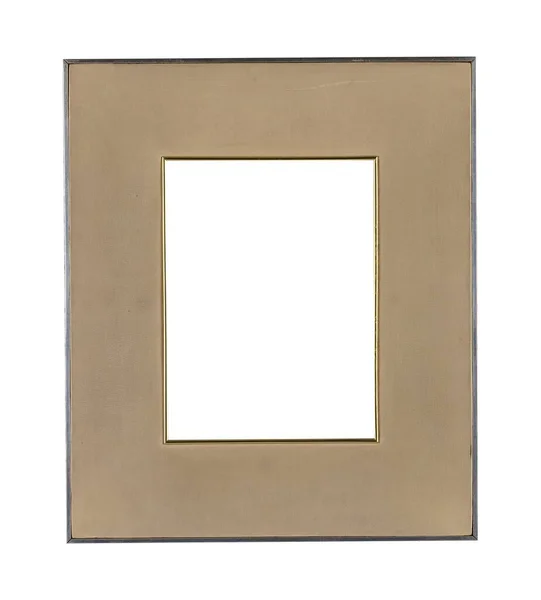 一种金属框架 带有棕色的路标 用于在白色背景上隔离的绘画或图片 — 图库照片