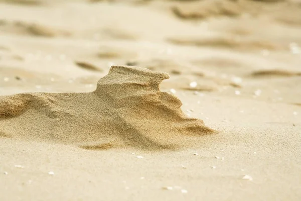 Крупный План Накопленного Песка Песке — стоковое фото