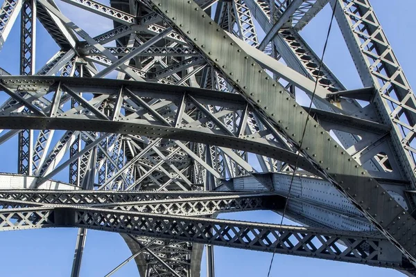 Primer Plano Las Obras Metálicas Del Famoso Puente Dom Luis —  Fotos de Stock