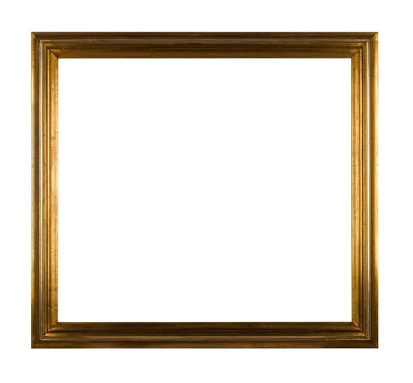 Vintage Wooden Square Frame Painting Picture Isolated White Background — Stock Photo, Image