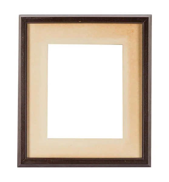 白を基調とした絵画や絵画のためのベージュのパセパートアウトを持つ木製のフレーム — ストック写真