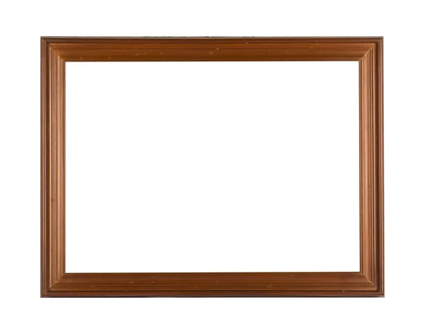 Vintage Wooden Square Frame Painting Picture Isolated White Background — Stock Photo, Image