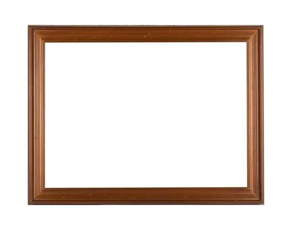 Una Cornice Quadrata Legno Vintage Pittura Immagine Isolata Sfondo Bianco — Foto Stock