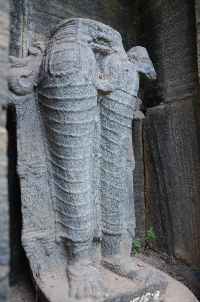 Colpo Verticale Antica Statua Rovina Nello Sri Lanka — Foto Stock