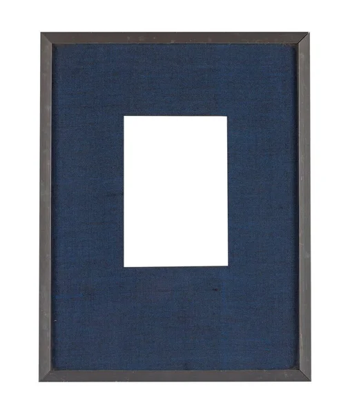 白い背景に隔離された絵や絵のための青いパスパートアウトを持つ長方形のフレーム — ストック写真
