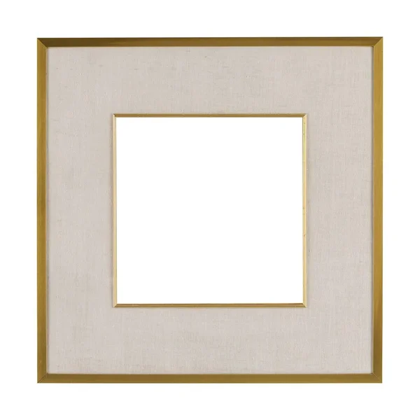 Cornice Legno Con Passepartout Beige Pittura Immagine Isolata Sfondo Bianco — Foto Stock