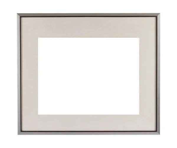 白い背景に孤立した絵画や絵のためのパッセパートアウトを持つ金属フレーム — ストック写真