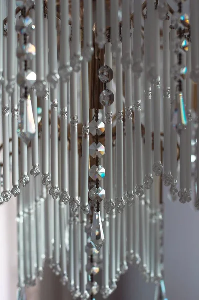 Closeup Elegant Crystal Chandelier Decorations — Stock Photo, Image