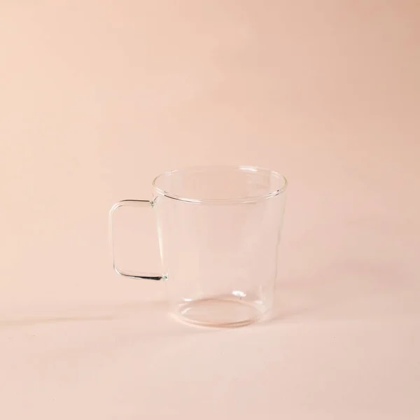Transparent Glass Beige Background — Stock Photo, Image