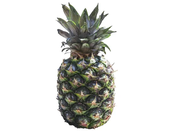 Detailní Záběr Čerstvého Ananasu Izolovaného Bílém Pozadí — Stock fotografie