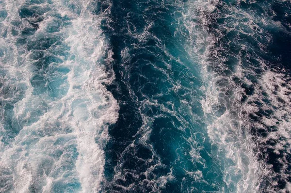 Een Top View Hoge Hoek Opname Van Schuimende Zee Golven — Stockfoto