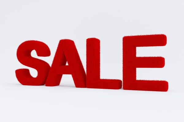 Rendering Red Sale Icon Isolated White Background — Stock Photo, Image