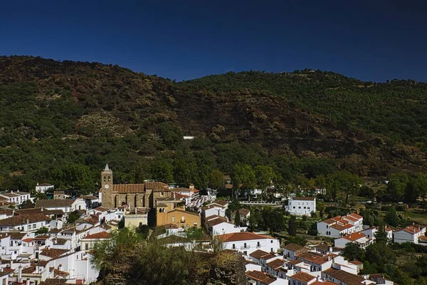 Una Toma Aérea Localidad Almonaster Real Situada Provincia Huelva España — Foto de Stock