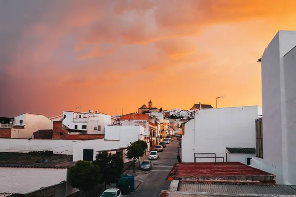 Una Hermosa Toma Atardecer Gran Ciudad Montilla España — Foto de Stock