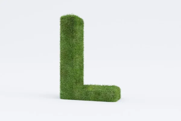 Rendering Erba Verde Lettera Isolato Sfondo Bianco Concetto Istruzione Precoce — Foto Stock