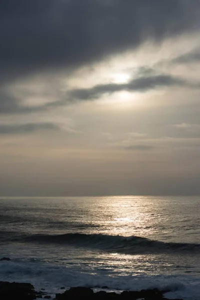 Вертикальний Знімок Заходу Сонця Пляжному Парку Саутвік Вудвілл Сша — стокове фото
